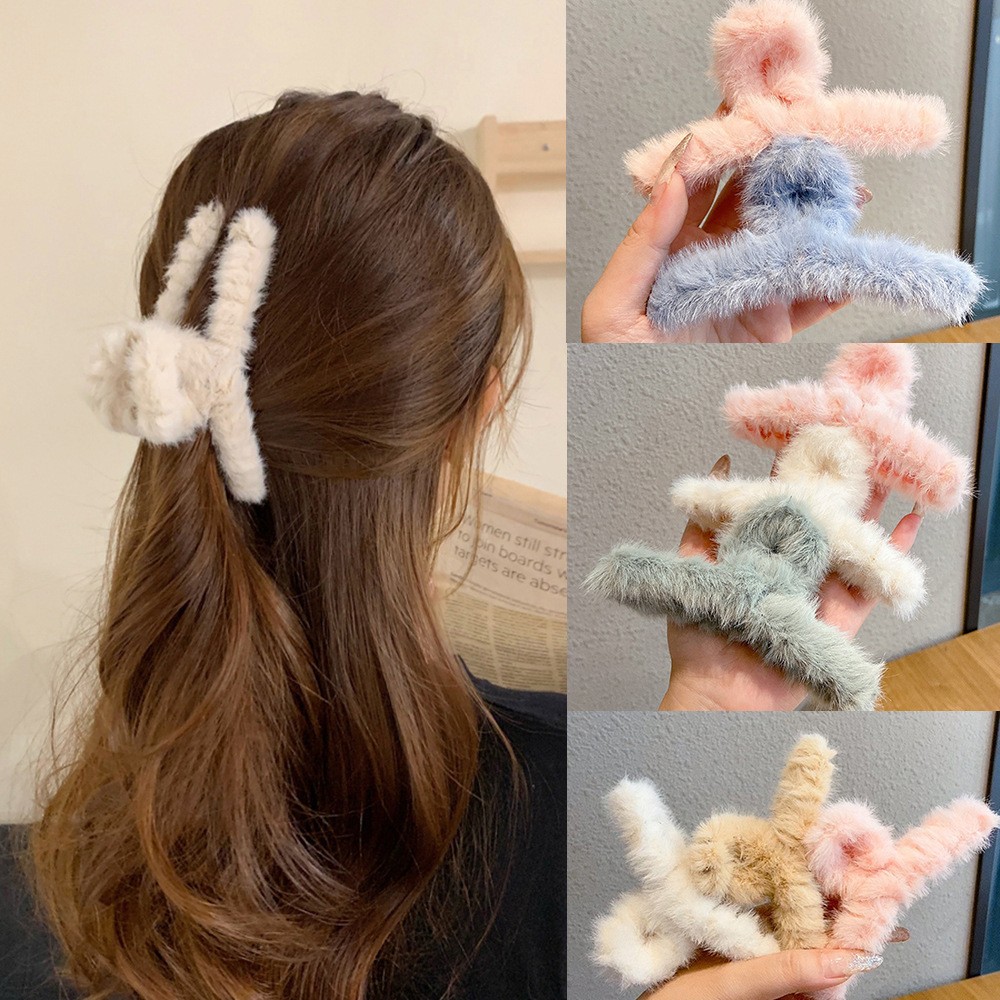 Women'S Winter Accessories Set - Pinces à cheveux en fausse fourrure