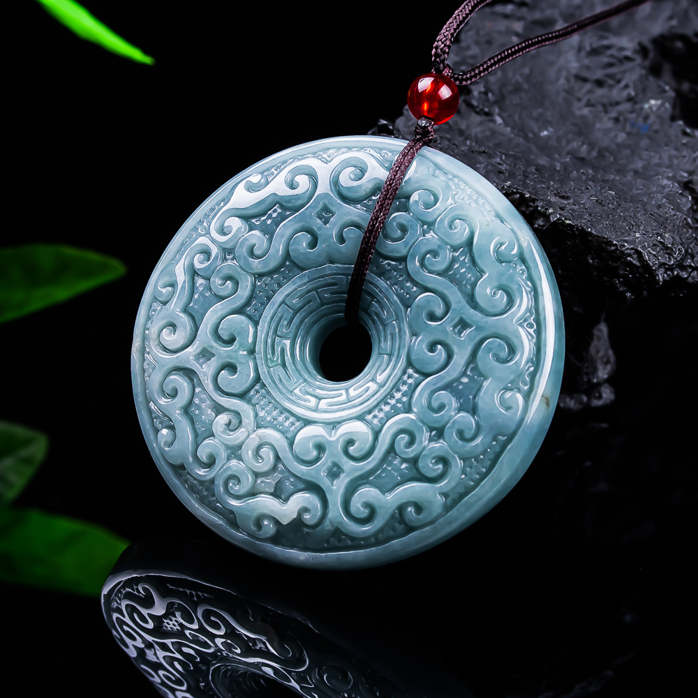 Women Accessories Gift - Collier pendentif fleur en jadéite birmane