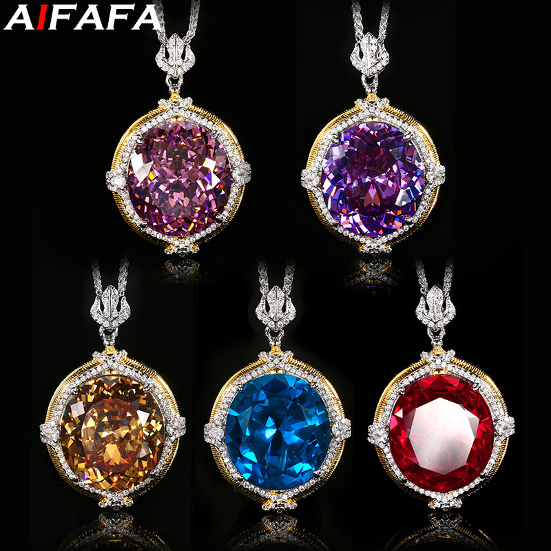 Women'S Yellow Accessories - Collier pendentif scintillant de qualité 5A,