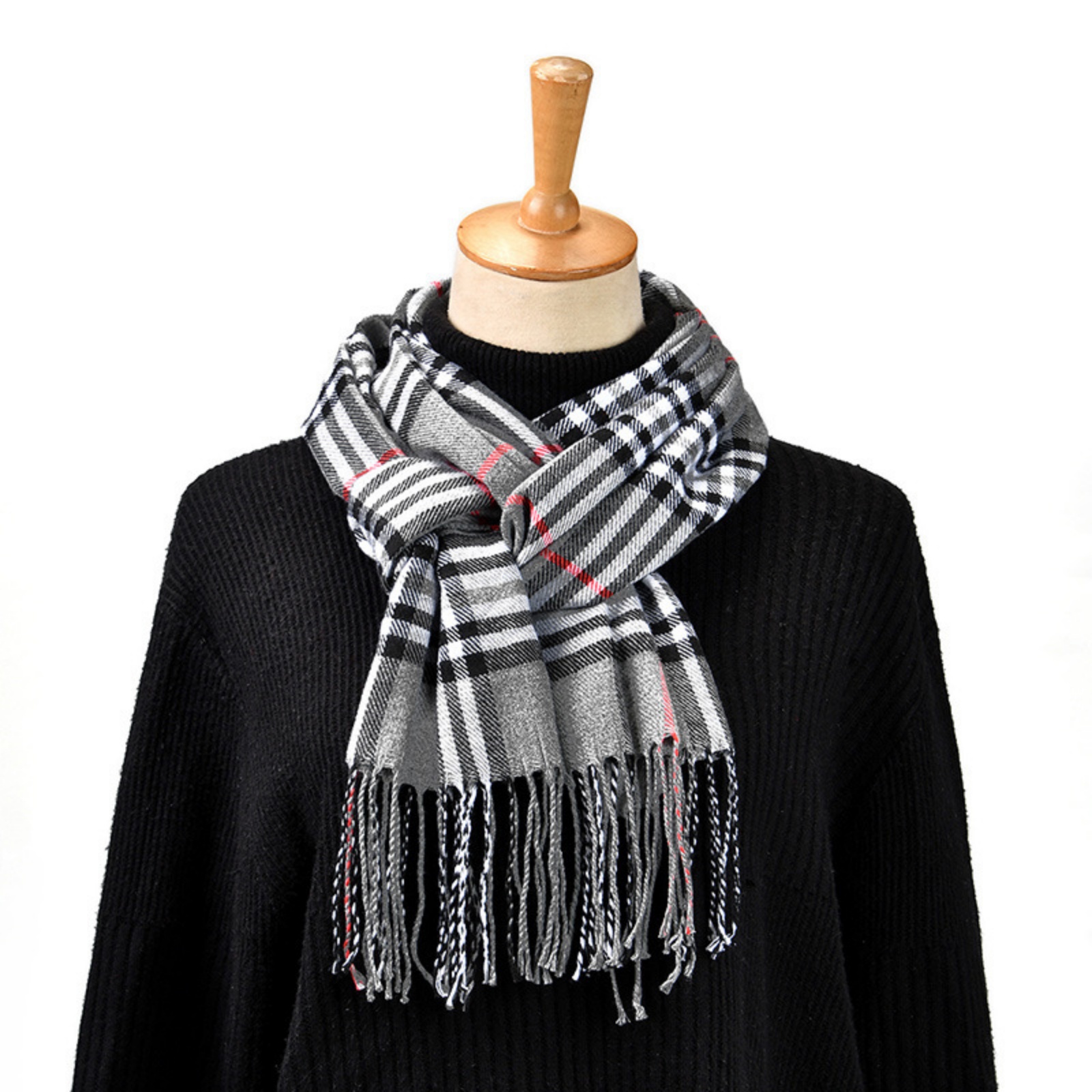 Écharpe à carreaux avec pompon - Women'S Winter Accessories Set avis et prix