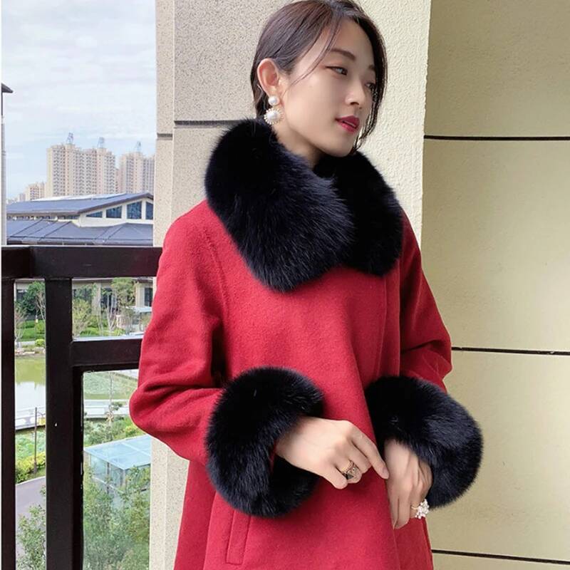 Col en fourrure de renard véri - Women'S Winter Accessories Set avis et prix
