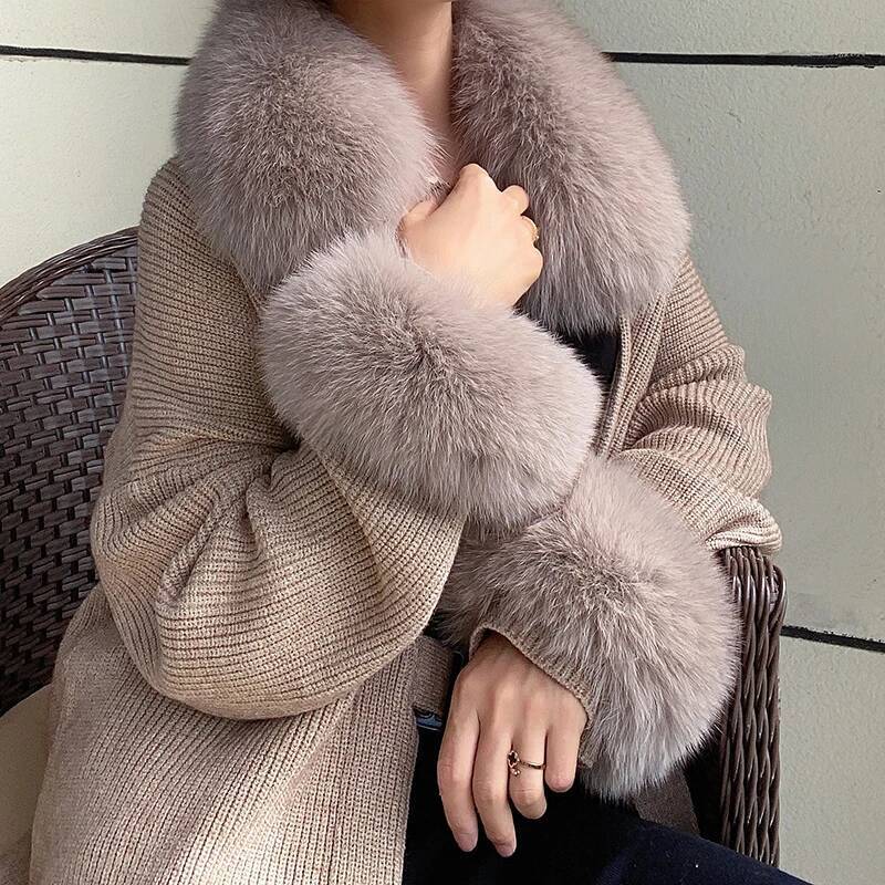 Col en fourrure de renard véri - Women'S Winter Accessories Set avis et prix