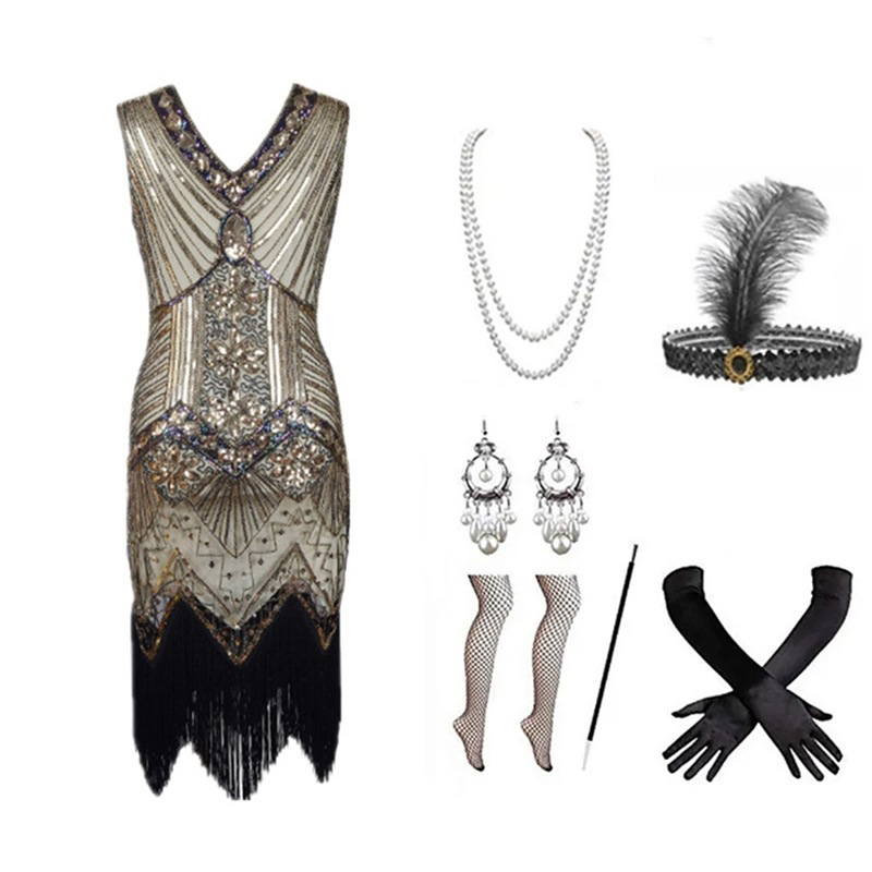 Ensemble robe flapper pour fem - Women Accessories Jewelry avis et prix