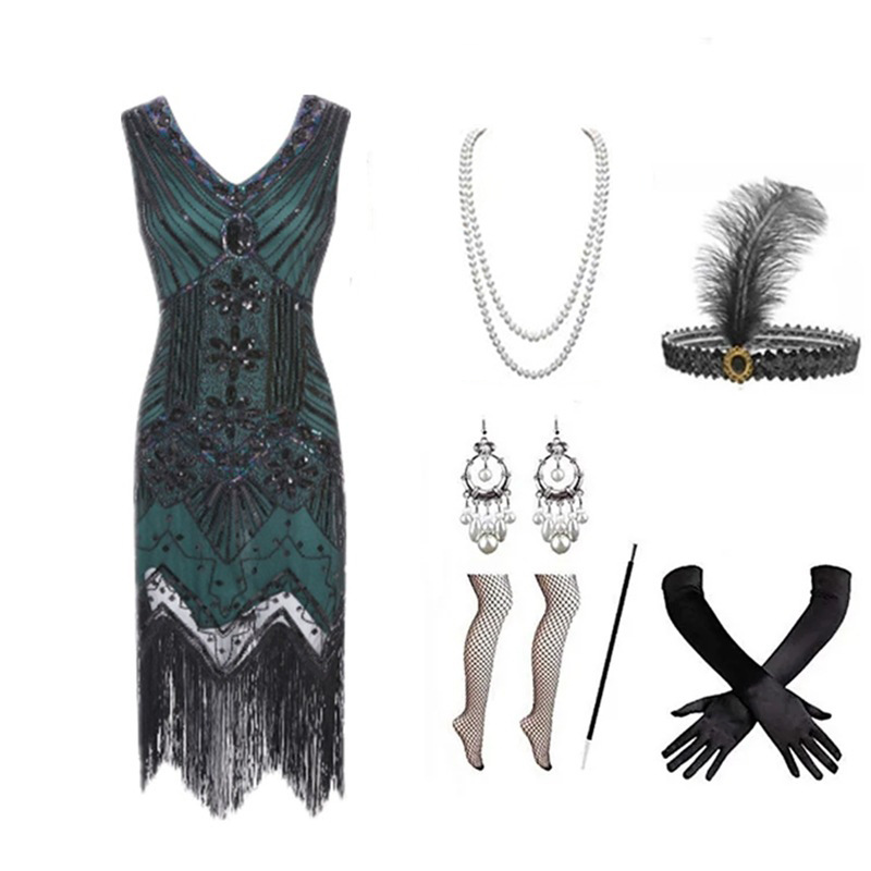 Ensemble robe flapper pour fem - Women Accessories Jewelry avis et prix