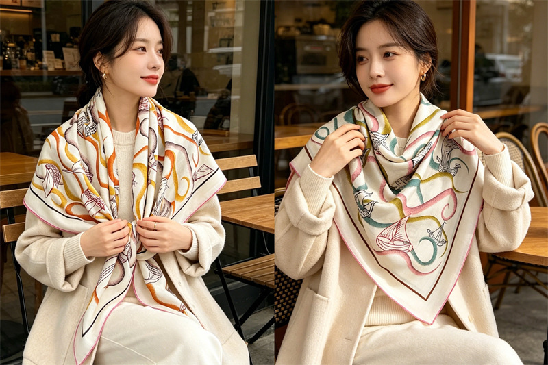 Écharpe double face 135 cm, ch - Women'S Winter Accessories Set avis et prix